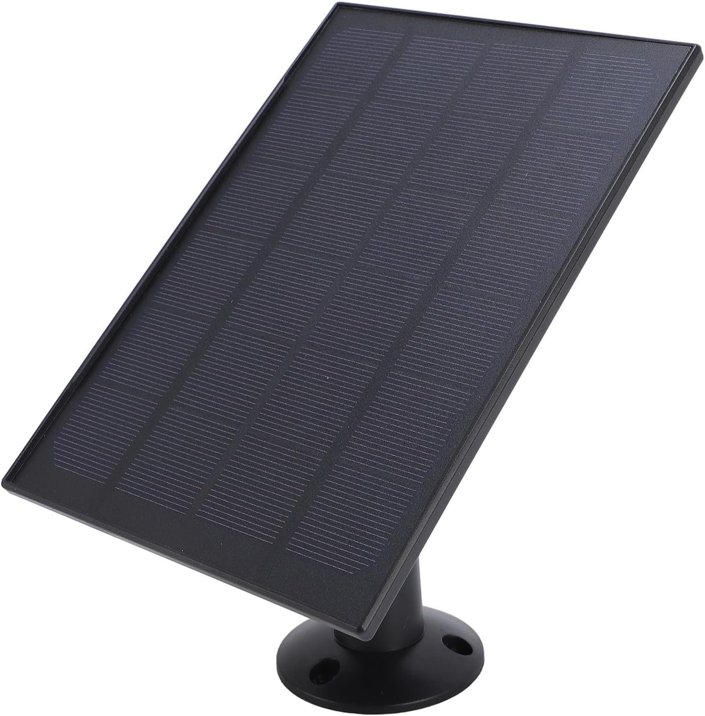 8W Solar Panel Charger, IP66 Water Proof 360 Degree Wall Mounting Solar Charging Panel for Doorbell Security Camera, USB to Type C, 3 Meter Cable, Continuously Power Supply (Black)