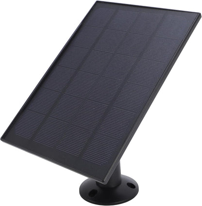 8W Solar Panel Charger, IP66 Water Proof 360 Degree Wall Mounting Solar Charging Panel for Doorbell Security Camera, USB to Type C, 3 Meter Cable, Continuously Power Supply (Black)