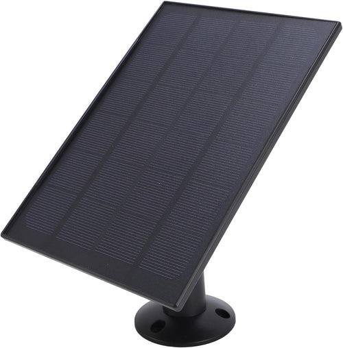 8W Solar Panel Charger, IP66 Water Proof 360 Degree Wall Mounting Solar Charging Panel for Doorbell Security Camera, USB to Type C, 3 Meter Cable, Continuously Power Supply (Black)