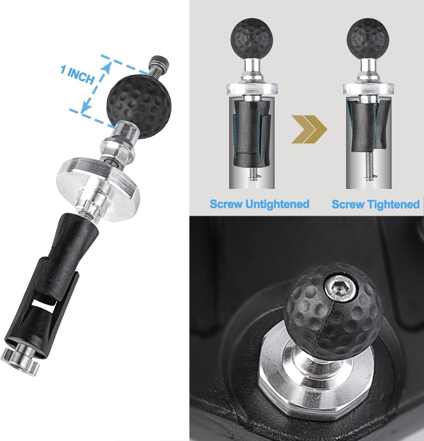 iMESTOU Motorcycle Fork Stem Mount 1 Inch Ball Base Adapter Suitable for Ram/iMESTOU B Size Phone Mounts, Fits for 12-30mm Stem Holes, Works with Yamaha/Kawasaki Ninja/BMW/Suzuki/Ducati Motorcycles
