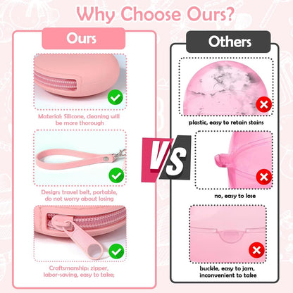 Vodolo Silver Nursing Cups Case Silicone,Nipples Shield Holder for 16-28mm Breast Feeding Nipple Shield Holder for Sore Nipple Covers Breastfeeding Essentials Must Haves Reusable