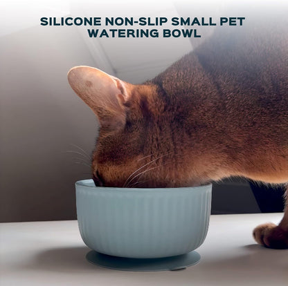 Silicone non-slip small pet watering bowl, cat food bowl, dog feeding bowl, kitten feeding bowl (SoftPink)