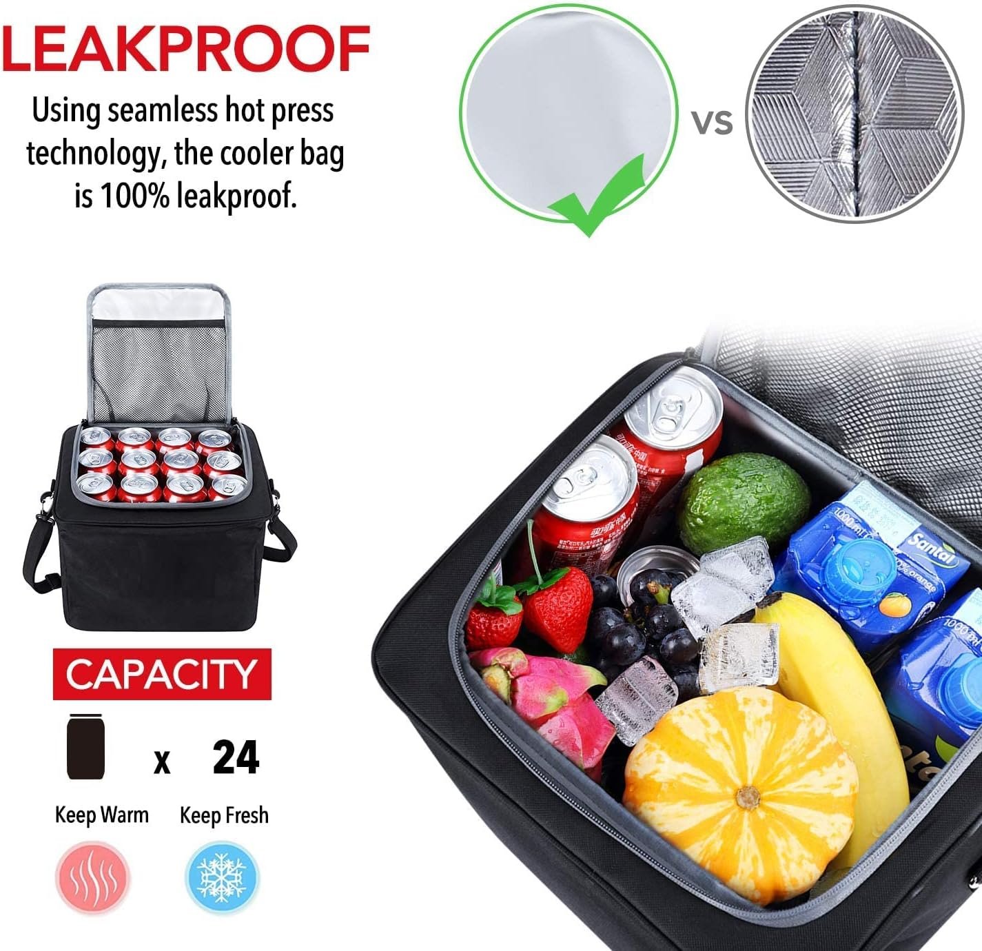 Versatile Car Trunk Organiser with Insulated Cooler Bag - Waterproof, Foldable Cover, Adjustable Straps - Ideal Car Accessories and Boot Organiser (Black, 4-in-1 w/Cooler)