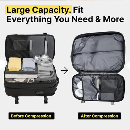 Xifyjus Vacuum Backpack Travel Bag, 36-55L Business Outdoor Expandable Compression Backpack with Pump, Upgrated Water Resistant Traveling Backpack, Separation of Dry And Wet Liquid (Dark Gray)