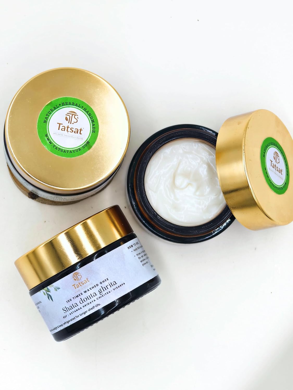 TATSAT - WELLNESS THROUGH AYURVEDA Shata Dhauta Ghrita 100 Times Washed Ghee Anti Aging Nourishing Cream Removes Stretch Marks - 30gm (30, Rose)