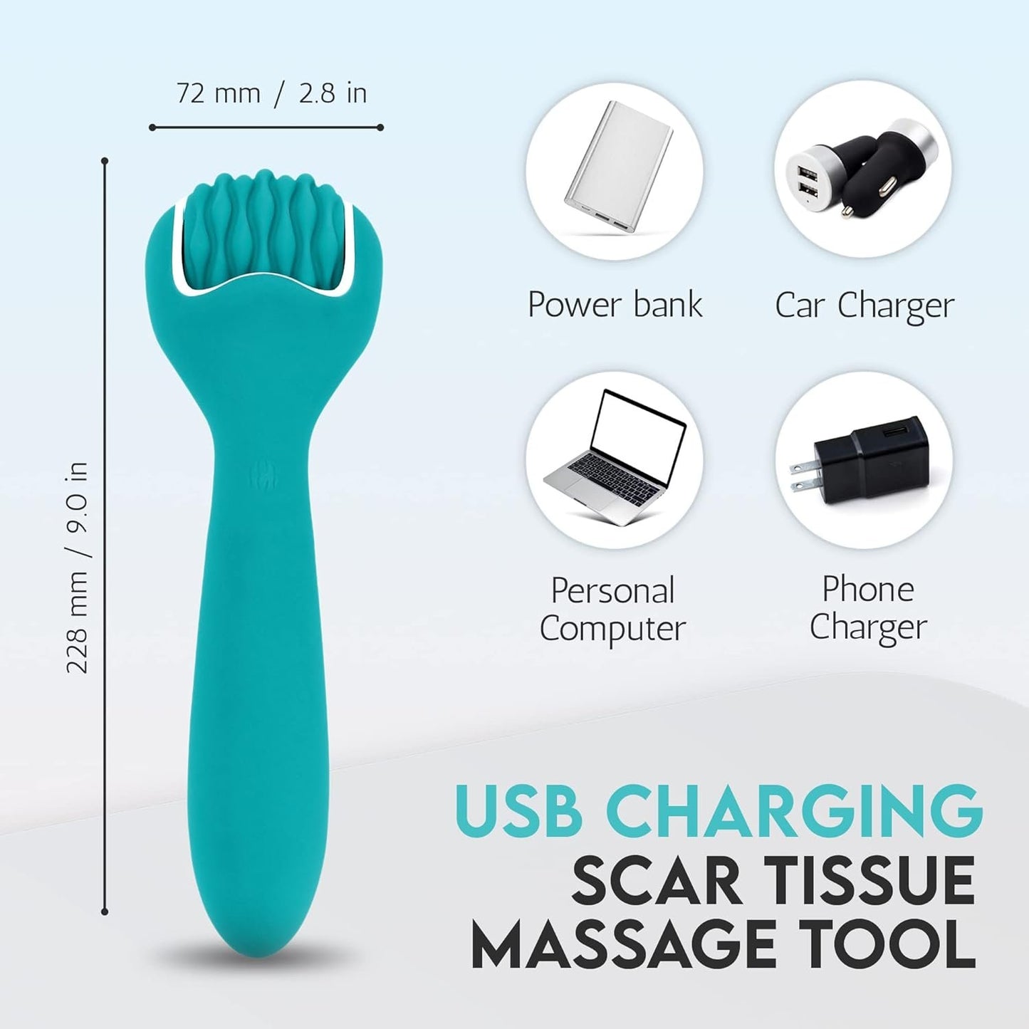 Scar Roller, Scar Tissue Massager for Post-Surgery Recovery, Silicone Ice Massage for Post-Surgery Incision Swelling and Soreness, Joint Roller for Improved Range of Motion and Flexibility. Teal