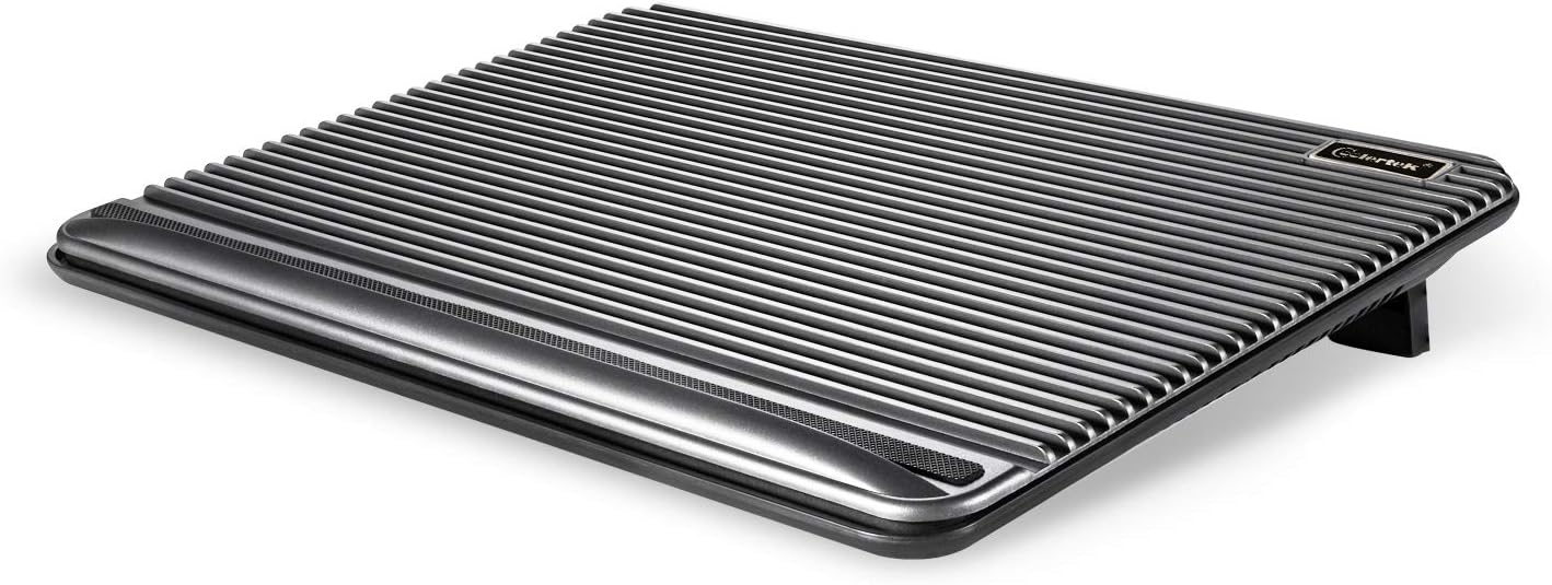 Laptop Cooling Pad, Coolertek USB Powered Laptop Cooler, 2 Blue Silent Big Fans, Height Adjustable Non-Slip Laptop Stand with Dual USB 2.0 Ports, Fits 11-17Inch Notebook - Gray (N2)