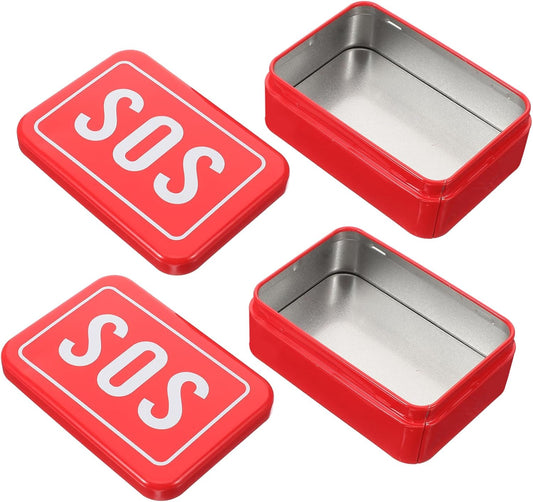 NULYLU 2pcs Outdoor Survival Storage Box Small Tool Case for Emergency Kits Container for Camping Hiking and Travel Essentials