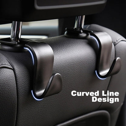 4 Pieces Car Accessories Interior, Car Accessories, Car Seat Hooks, Car Headrest Hooks, for Bags, Clothes, Umbrellas, Shopping Bags, Water Bottles (Black)
