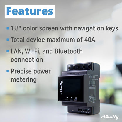 Shelly Pro 4PM | Wi-Fi, LAN & Bluetooth 4 Channel Smart Relay with Power Metering | Home Automation | Compatible with Alexa & Google Home | iOS Android App| Remote Appliances Control and Monitoring
