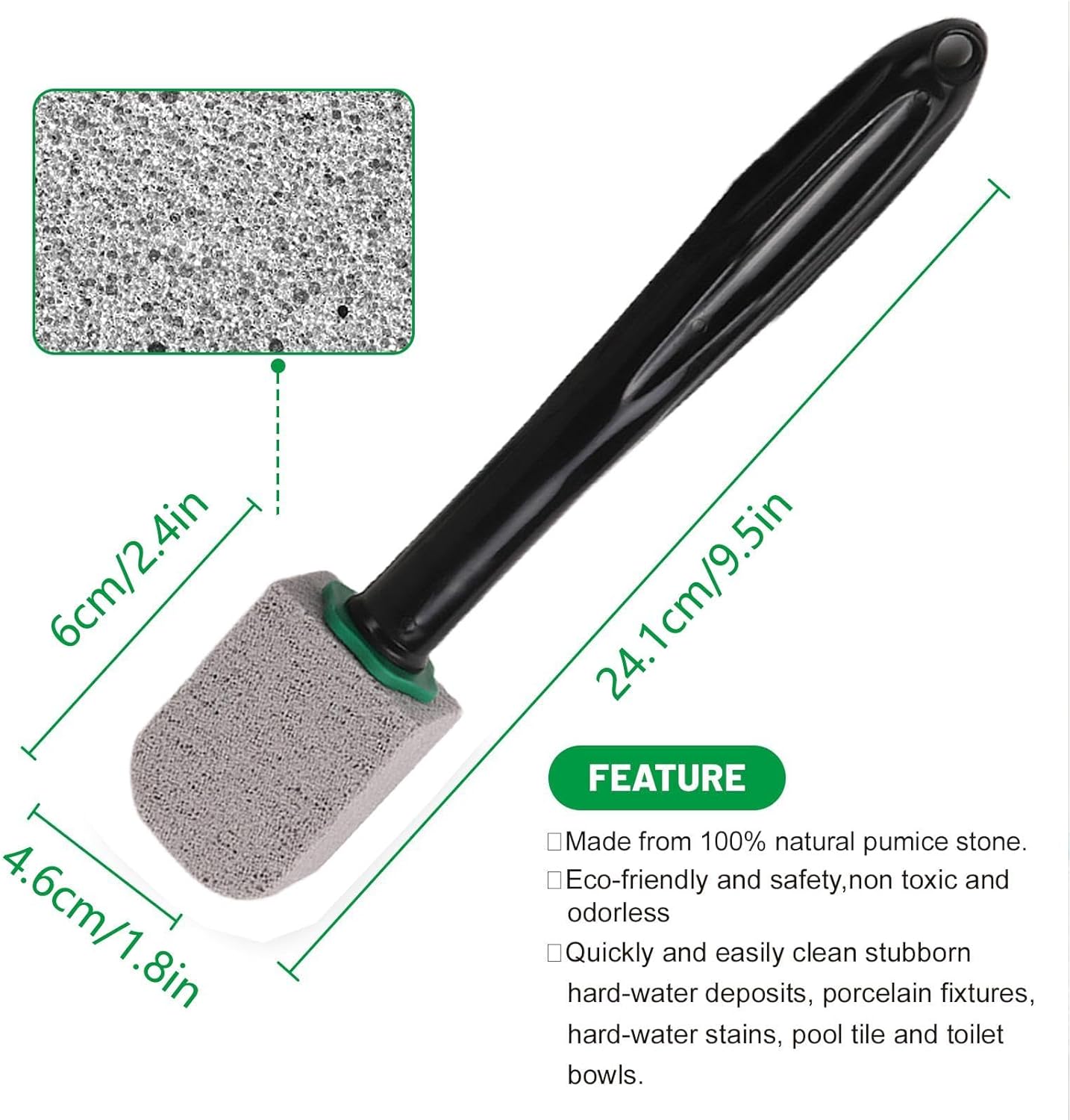 Toilet Cleaning Wand, Toilet Bowl Stain Remover, Deep Scrub Accessories, Hard Water Dirt Lifter Tool, Efficient Bowl Maintenance, Essential for Household Clean, 9.5x2.4x1.8in
