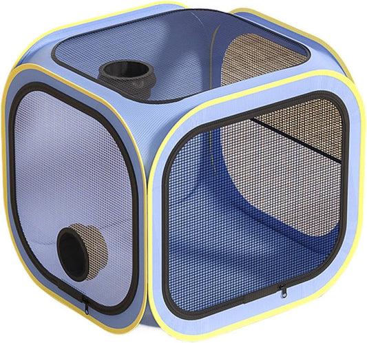 Pet Dryer, Enclosed Ventilated Room Design, 19.69x19.69x19.69 Inches Portable Grooming Cage & Anti Hair Feature, Convenient Home Box for Cats, Dogs, Puppy Care, and Clean Routine
