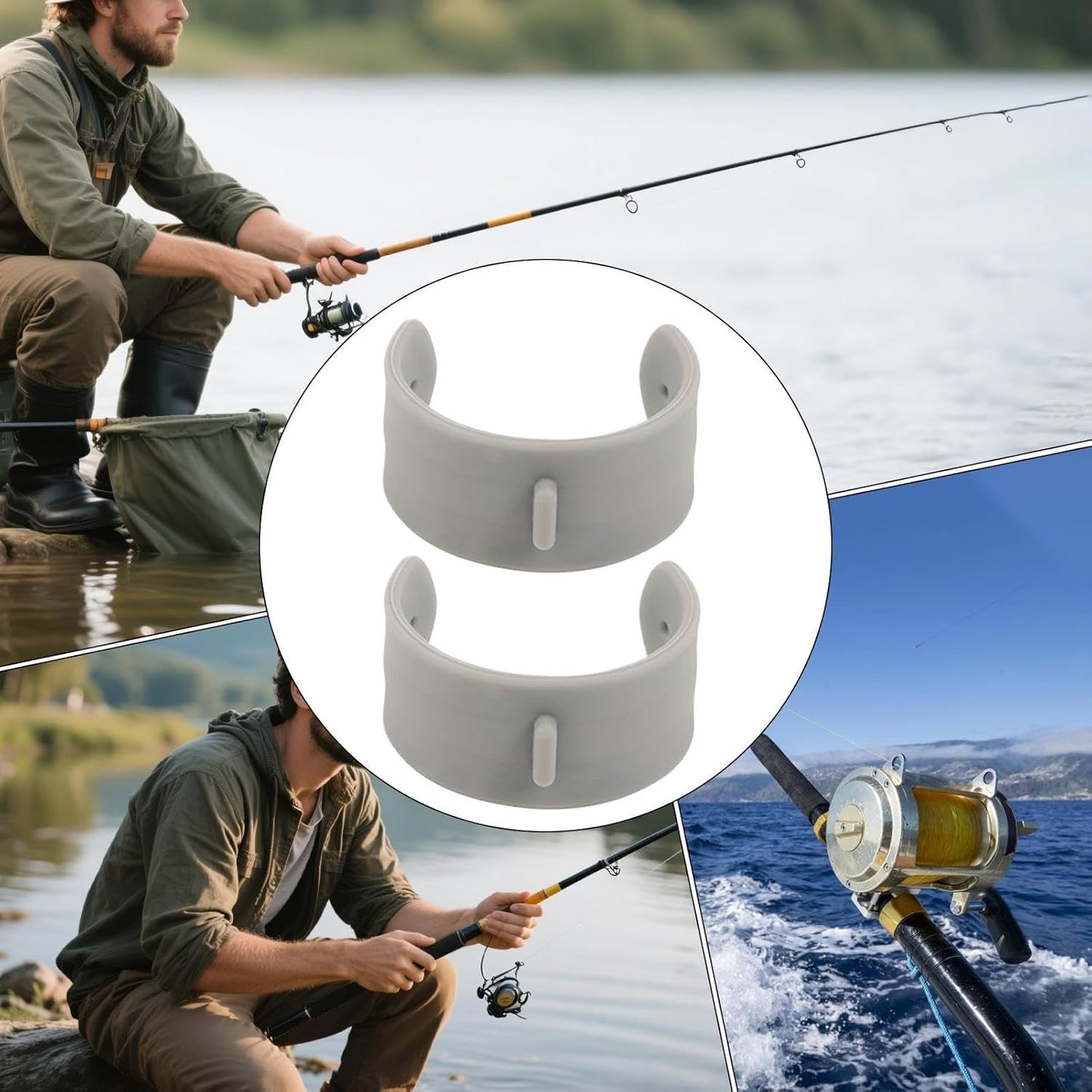 Bsbkoj Fishing Reel Lines Keeper, High-Elastic Spool Cup, 83 mm /3,27 pollici 34 mm/1,34 pollici Protector, Stretch-Fit Cover, 2 Set, for Travel, Outdoor Trips, Anglers Gear, Water Drop Fishing