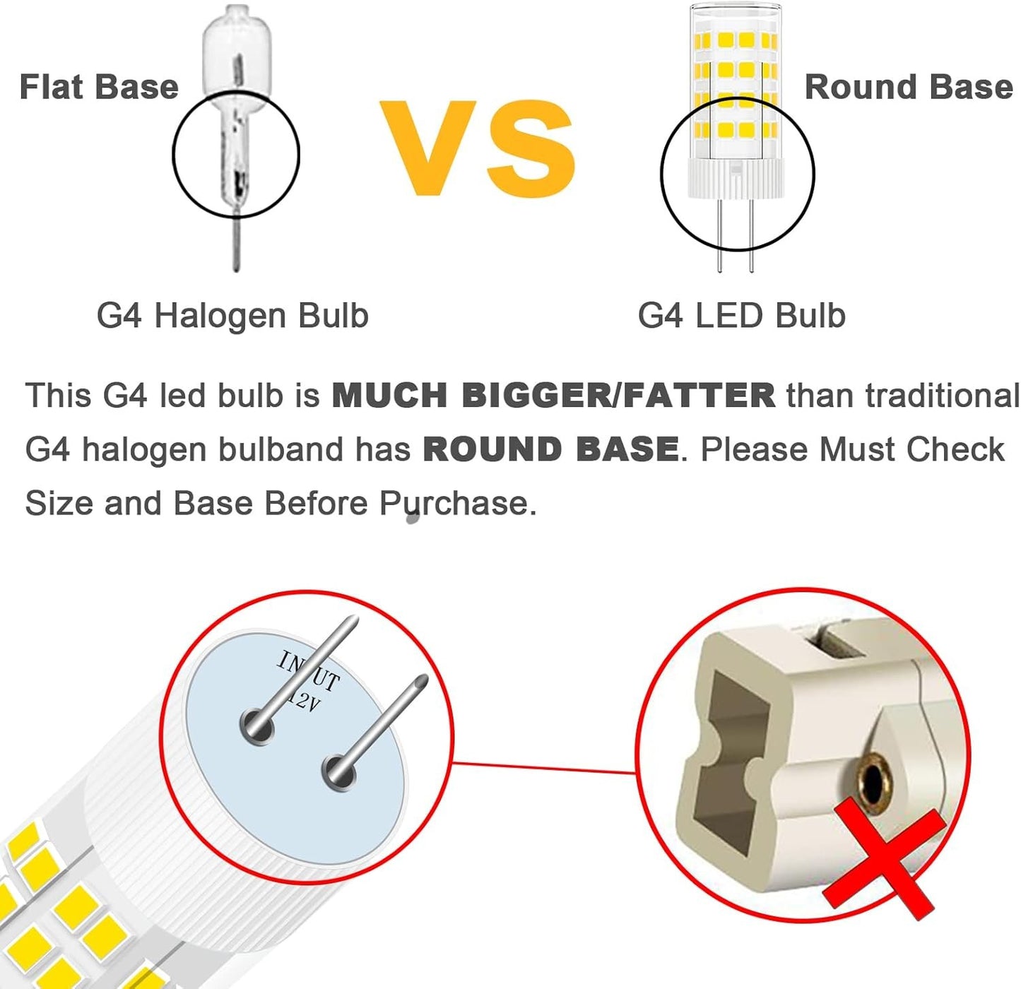 DUMILOO G4 LED Bulb 4W 6000K Daylight White 12V AC/DC T3 JC Type Bi-Pin 20-35W Halogen Equivalent Non-dimmable for Outdoor Landscape Lighting Deck Stair Step Path Lights, Home Lighting, 6 Pack