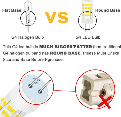 DUMILOO G4 LED Bulb 4W 6000K Daylight White 12V AC/DC T3 JC Type Bi-Pin 20-35W Halogen Equivalent Non-dimmable for Outdoor Landscape Lighting Deck Stair Step Path Lights, Home Lighting, 6 Pack