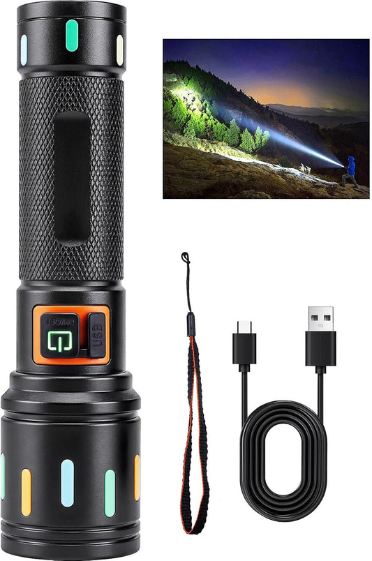 Ciwuzxs Super Bright Tactical Flashlight, LED Flashlights, High Powered 2000 Lumens with 3 Lighting Modes, Zoomable Waterproof Flash Lights for Emergency, Outdoor, Home, Camping, Hiking