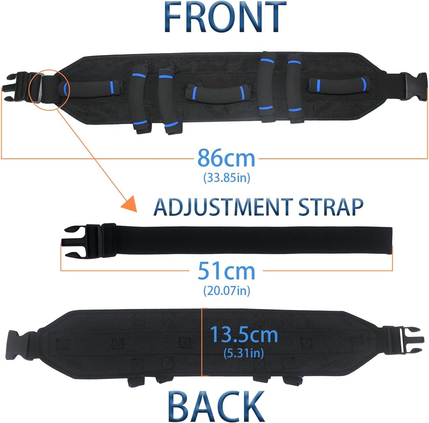 Leetye Mei Gait Belts Transfer Belt for Seniors with 7 Handles, Gate Belt for Elderly Lift Belts Quick Release Buckle, Medical Nursing Safety Belt Patient Assist - Bariatric, Elderly, Physical Therapy