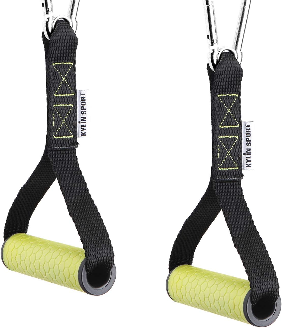 KYLIN SPORT Exercise Handles for Upgraded Cable Machine Attachments Silicon Handle Grip with Metal Carabiner Colorful Version (Set of 2)