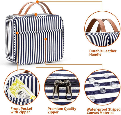 Hanging Travel Toiletry Bag, Large Capacity Cosmetic Waterproof Makeup Organiser for Women wit 4 Compartments & 1 Sturdy Hook Travel Accessories Kit for Bathroom Shower