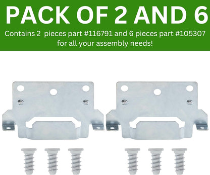 Spare Hardware Parts Replacement for IKEA Bed Frame Part 116791 (Mounting Plate) and 105307 (Screws)…