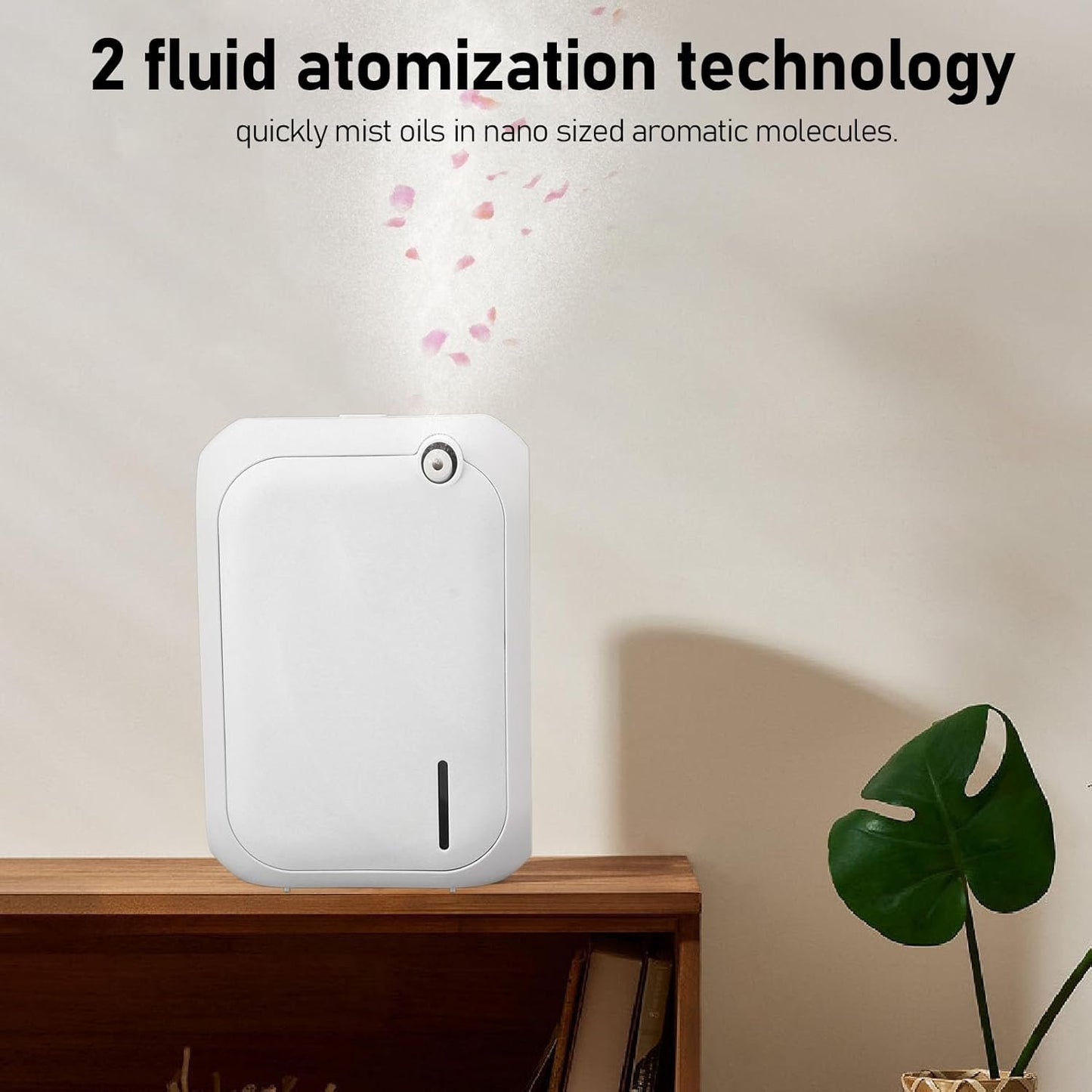 XS105 Atomizing Essential Oil Diffuser, Smart Scent Air Machine for Home, Waterless Essential 140ML Oil Diffuser with 4 Speed Adjustment and BT APP Control for Hotel SPA (White)