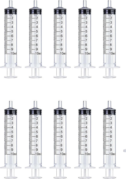100 Pack 10ml Syringe Without Needle, Graduated Oral Medication Syringes for Labs, Measuring Liquids, Feeding Meds, Watering, refilling, Home Care