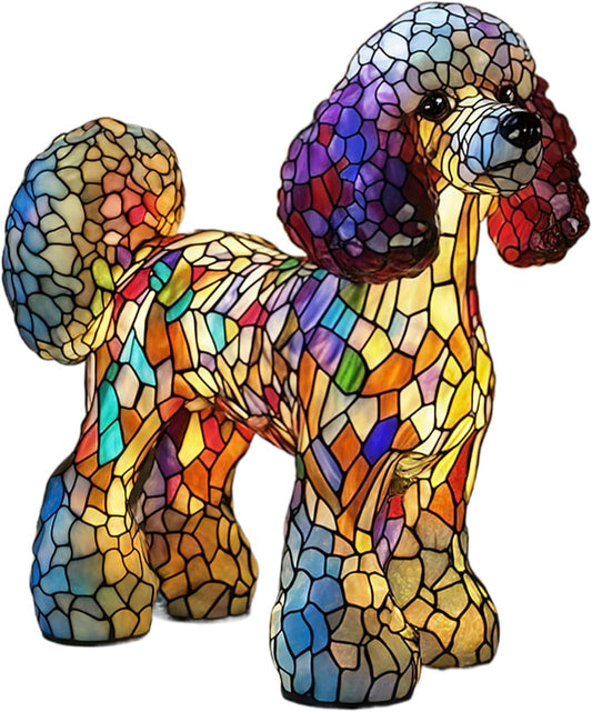 LED Table Lamps | Dogs Themed Bedside Night Resin Light - Rechargeable LED Ambience Lamp for Bedside Shelf Use in Bedroom Childrens Room