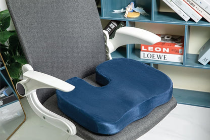 Comfort Mantra Memory Foam Seat Cushion for Car & Office – Ergonomic Tailbone Pillow for Lower Back Pain Relief – Coccyx Support Chair Pad for Long Trips, Trucks, Travel & Desk Chairs