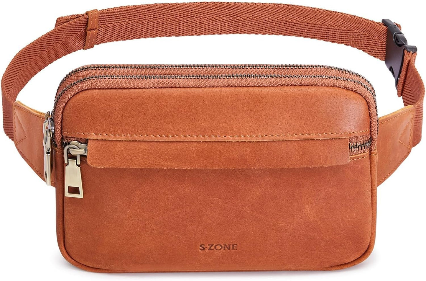 S-ZONE Fanny Packs for Women Genuine Leather RFID Blocking Waist Packs Belt Bags Fashionable Bum Bag Crossbody Purses Travel Outdoors Men