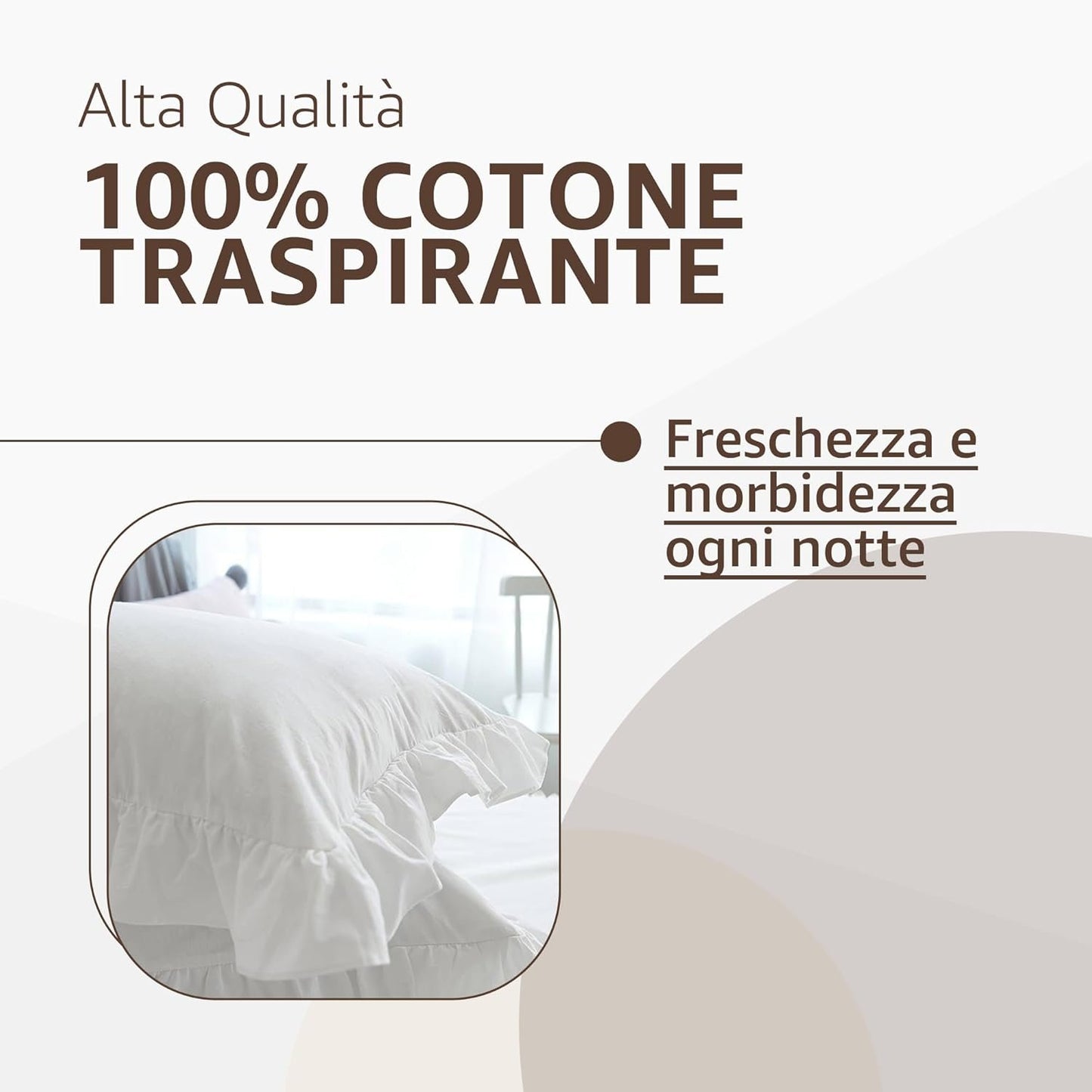Sonit Double Bed Pillow Cases with Ruffles – Pair of White Bed Cushion Cover – 50 x 80 cm Breathable Cotton Easy to Clean