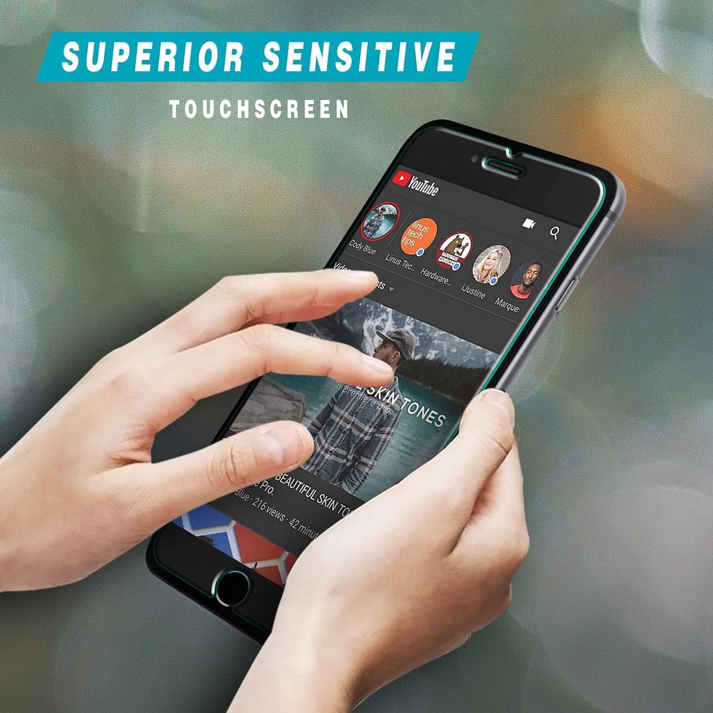 [2 Pack] HPTech Screen Protector for iPhone SE 2020, iPhone 8, iPhone 7, iPhone 6s and iPhone 6 (Japan) Tempered Glass, Case Friendly, Anti-Scratch, 4.7 inch