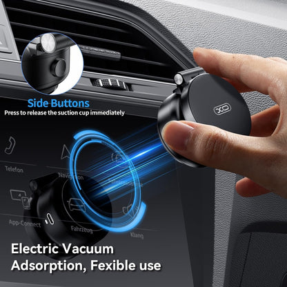 Electric Vacuum Magnetic Suction Phone Holder,Adjustable and Foldable Car Mount,Strong Magnetic Car Phone Holder for iPhone16/15/14/13/12,for Shower/Car/Mirror/Smooth Surfaces(Not Charging Phone)