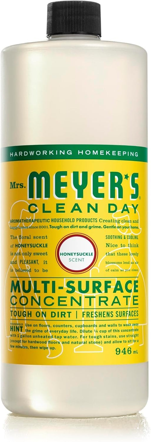Mrs. Meyer's Clean Day Multi-Surface Cleaner Concentrate, Use to Clean Floors, Tile, Counters, and More, Honeysuckle Scent, 946 ml Bottle
