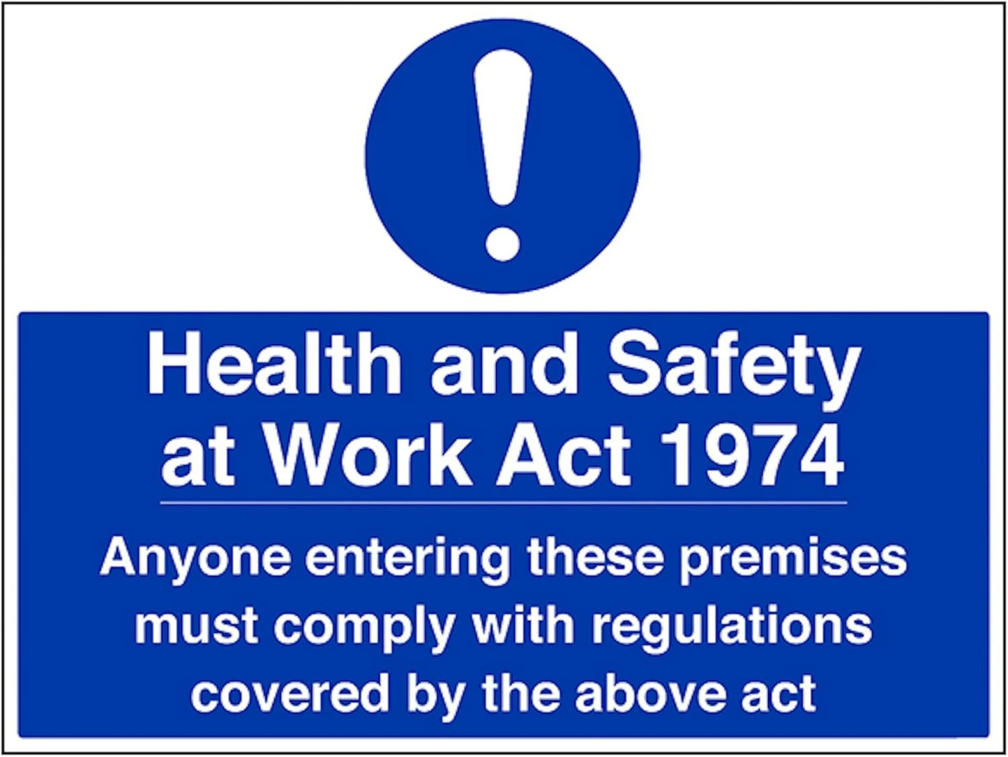 V Safety Health and Safety At Work Act 400 x 300 mm – 3 mm cartello di sicurezza in alluminio composito