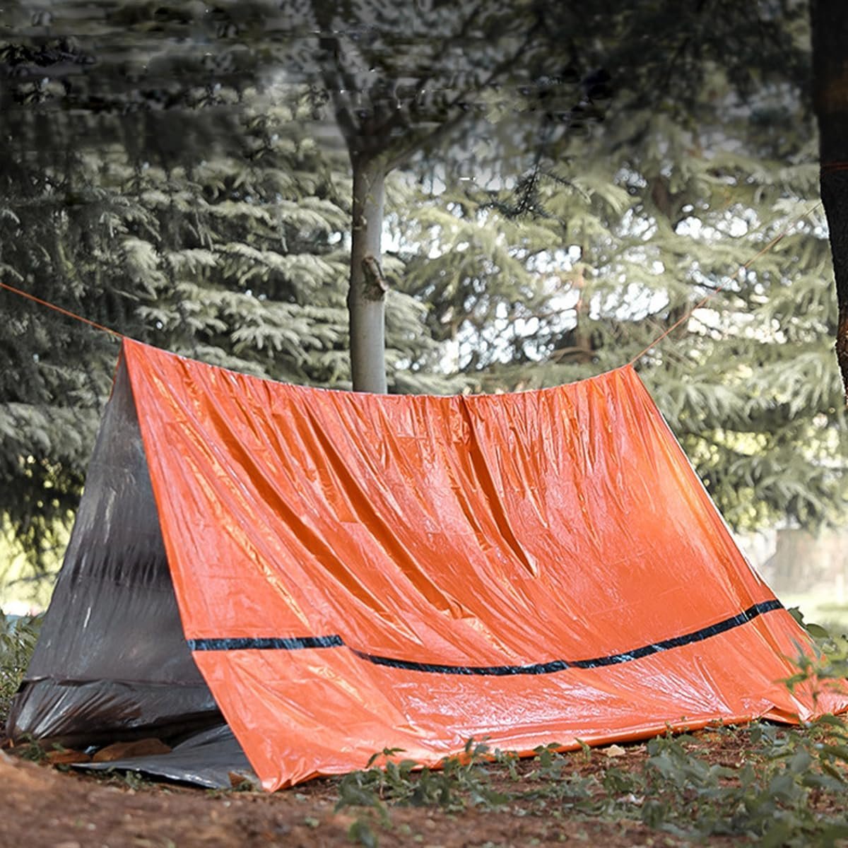 NUZAMAS Survival Emergency Tent - Thermal Rescue Shelter Blankets, Foldable for Outdoor Camping, Hiking, Adventure - Orange