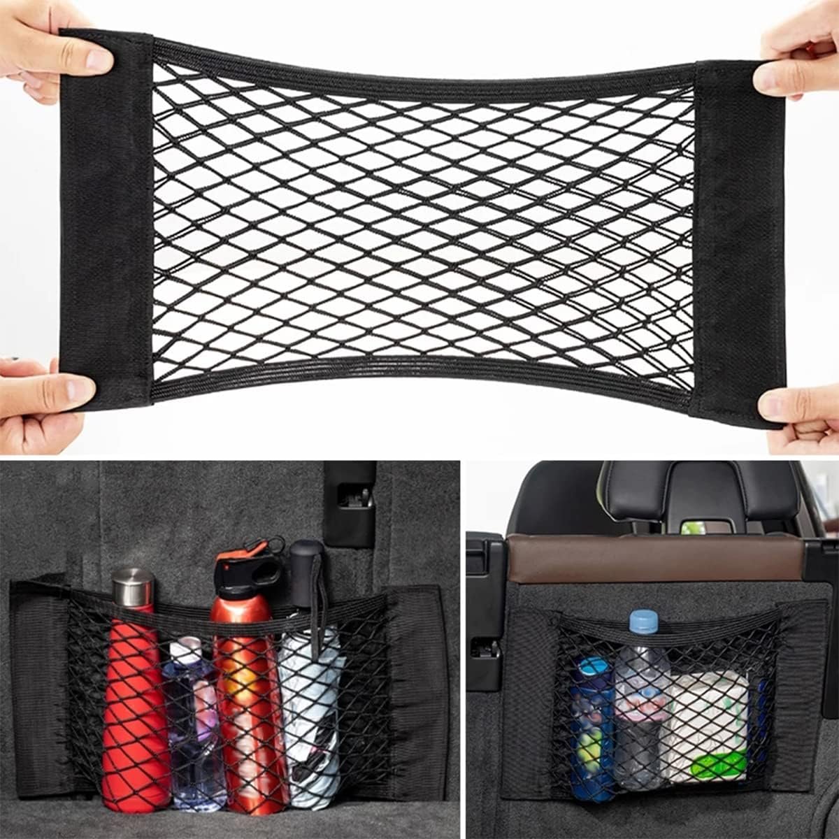 Tuxiaobu 2 Pack Mesh Organizers Net, Universal Mesh Cargo Net, Car Storage Net, Wall Sticker Organizer Pouch Bag Storage Mesh Net for Car Trunk Storage Add On Organizers for Car Truck