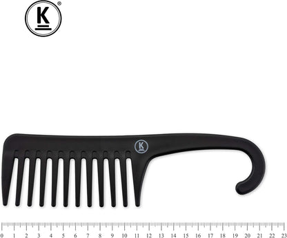 K-Pro Wide Tooth Hair Comb Detangler with Hook Handle