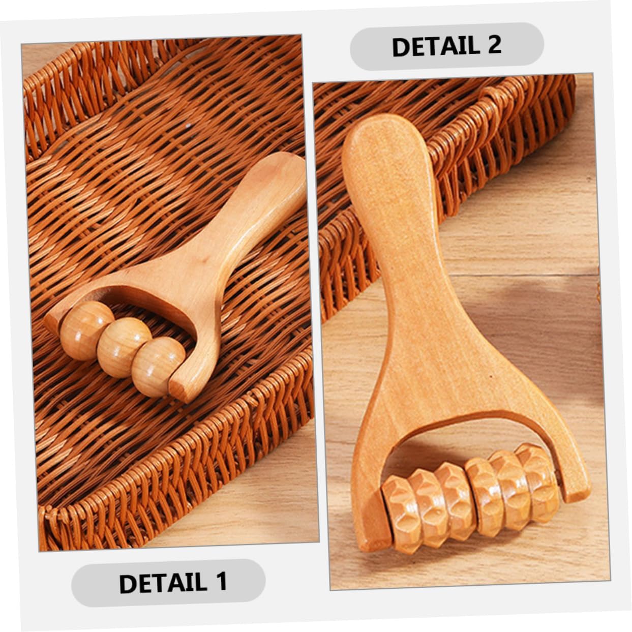 PACKOVE 3 Set Strumento A Rulli Massaggi Massaggianti Attrezzo Portatile Massaggiatore Cervicale Massaggio A Strumento Di Massaggio Manuale Massaggio Alla Fascia Di Legno 2 Pezzi * 3