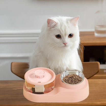 Alimentatore di gatti automatici, distributore d'acqua per gatti - Dispenser d'acqua gatto da 2 in 1 in gatto | Forniture di alimentazione e irrigazione per animali domestici per la gestione dei catte