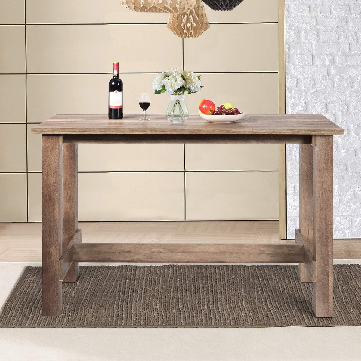 Giantex Counter Height Dining Table, 55”L x25.5”W x35.5”H Rectangular Counter Table, Multifunctional Table for Dining Room, Kitchen, Bar, Pub, Bistro