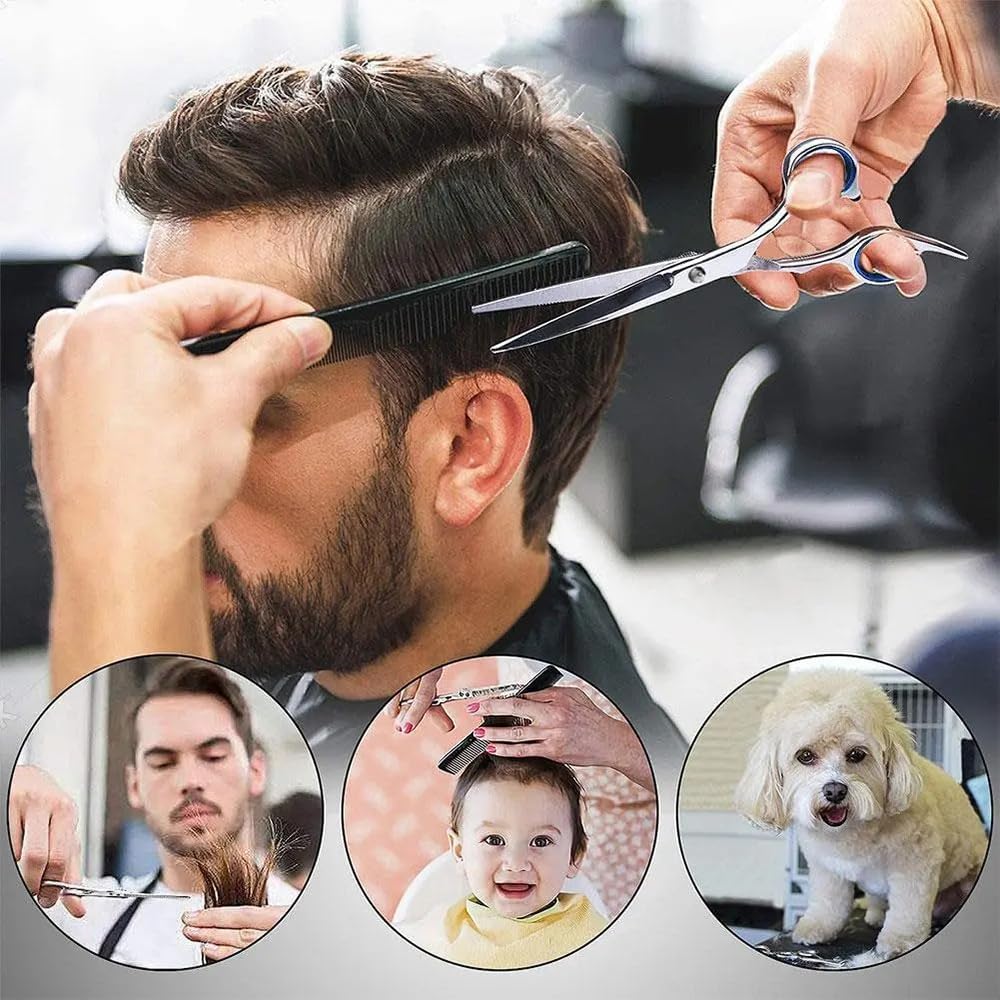Hairdressing Scissors, Hair Thinning Scissors, Hair Scissors, 14 Professional Stainless Steel Hair, with Barber Cape, Comb and Clip for Men, Women, Children