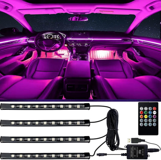 Car LED Lights, Car Accessories for Women,Smart Interior Lights with App Control, RGB Inside Car Lights with DIY Mode and Music Mode,with USB Port, Gifts for Men,12V