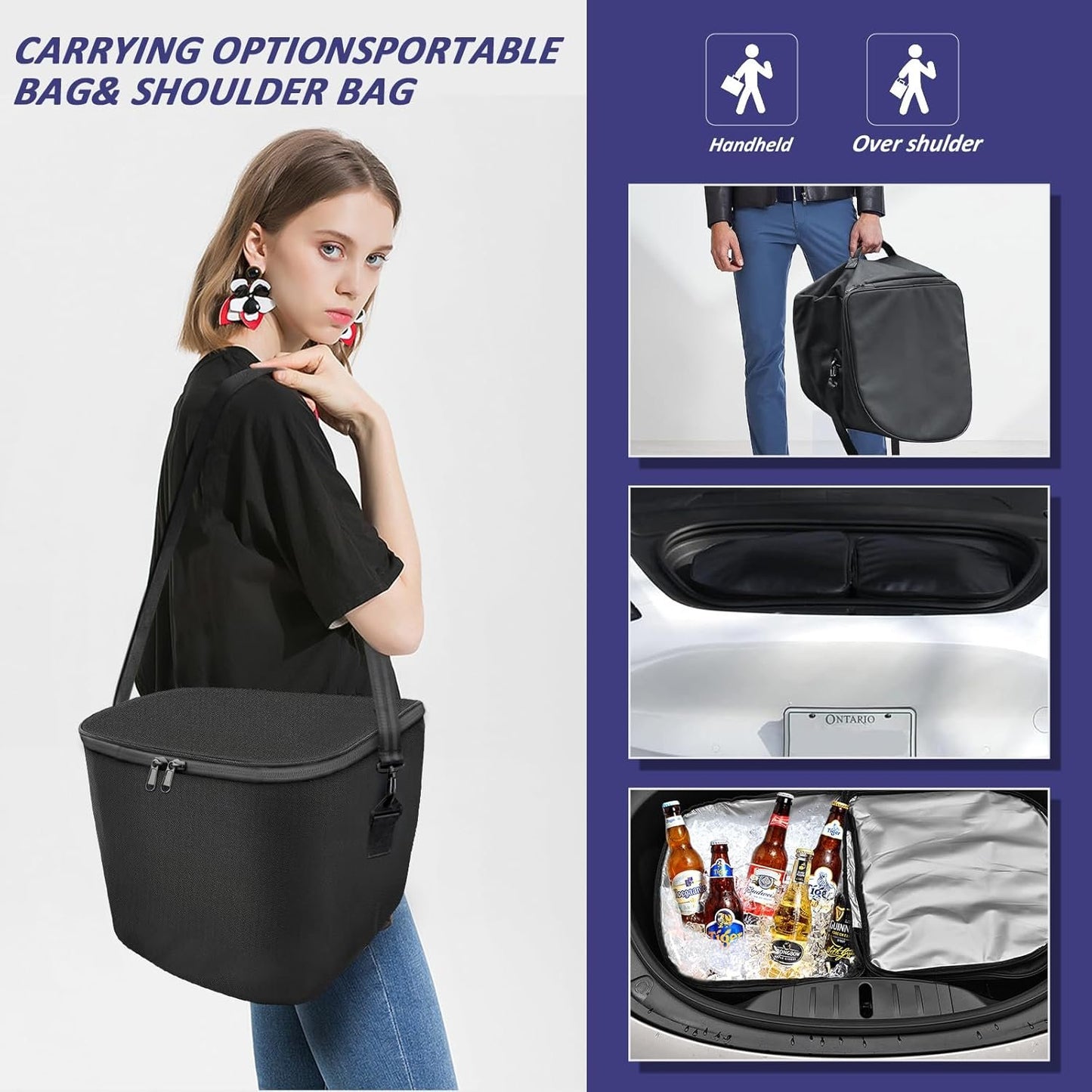 IMETAPLUS Frunk Cooler Organizer, Insulation Cooler Bag Front Trunk Storage Organizer for Tesla Model 3