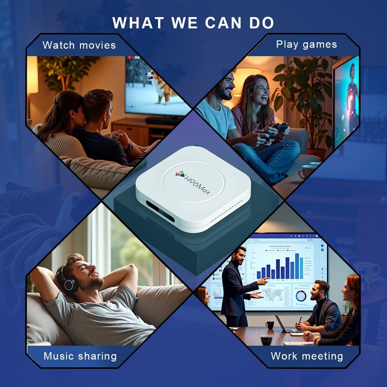 Android 14.0 TV Box, LEFFOT M1 Plus 4K Ultra HD Smart TV Box, 4GB RAM + 128GB ROM, Streaming Device for TV, Support HDR10, Voice Control, 2.4G & 5G WiFi 6, 100M Ethernet, BT 5.4, RK3528 Quad Core A53
