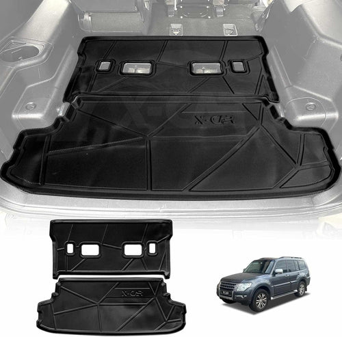 X-CAR 2 PCs Version Boot Liner for Mitsubishi Pajero 2006-2022 Heavy Duty Cargo Trunk Mat Luggage Tray Interior Accessories