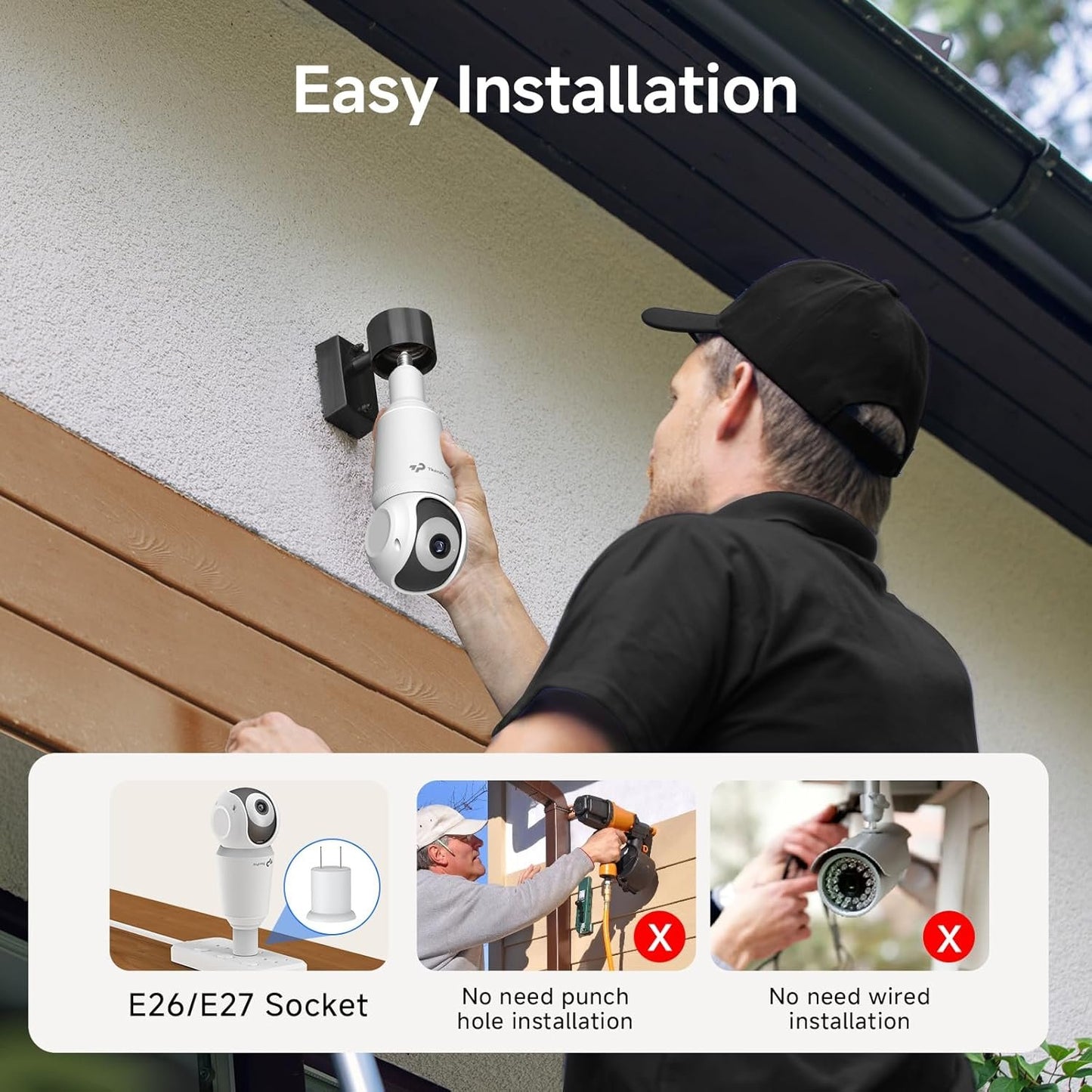 2K Light Bulb Security Cameras Wireless Outdoor, 5G&2.4G WiFi Cameras for Home Security Outside Indoor, IPX6 Waterproof, 360° Motion Tracking and Human Detection, Security Camera Outdoor