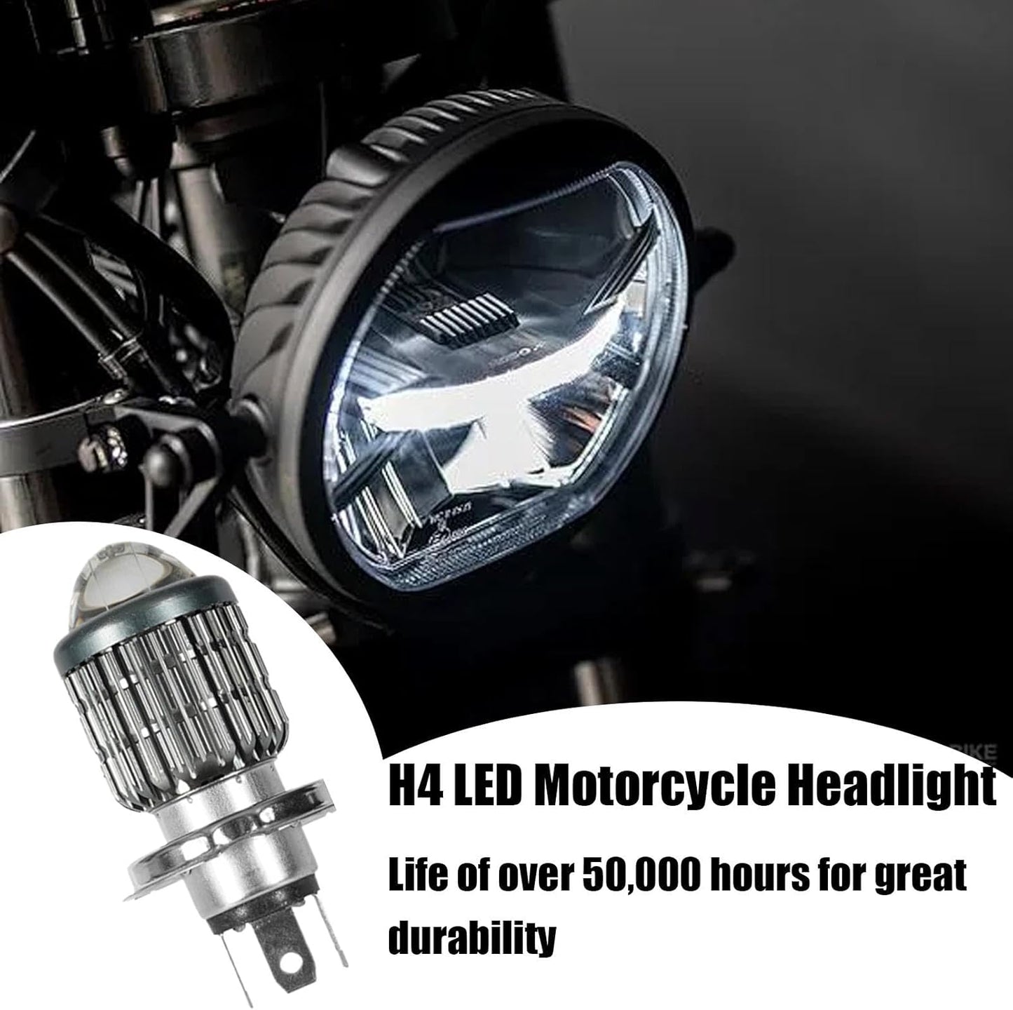 Générique LED Headlight Motorcycle, High Brightness LED Driving Lights, Resistant Design, Efficient & Long Lasting, Waterproof, GuideBulb Replacement Parts, Accessories, 1-Pack