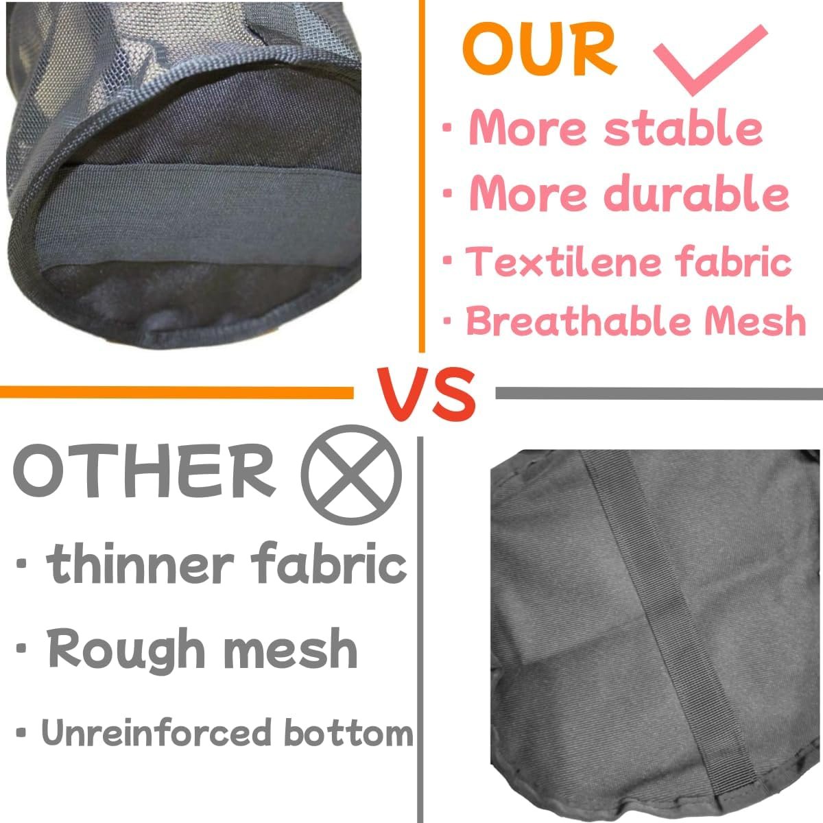 Nuburbur Horse Feed Bag for Grain, Medium, Heavy Duty Durable Mesh Horse Feeder with Adjustable Strap, Comfortable Neck, Reinforced Waterproof Bottom Horse Muzzle Feed Bag