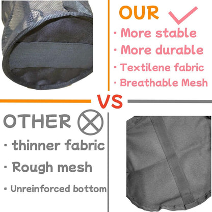 Nuburbur Horse Feed Bag for Grain, Medium, Heavy Duty Durable Mesh Horse Feeder with Adjustable Strap, Comfortable Neck, Reinforced Waterproof Bottom Horse Muzzle Feed Bag