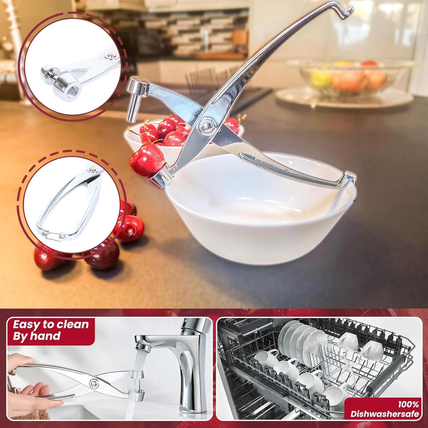Cherry Olive Pitter Tool Metal Kitchen Utensils Hawthorn Tool Red Date Pit Remover Metal Upgraded Core Remover Fruit Tools Novel Cherry Pear Corer Pitter Kitchen Gadgets Silver (1)